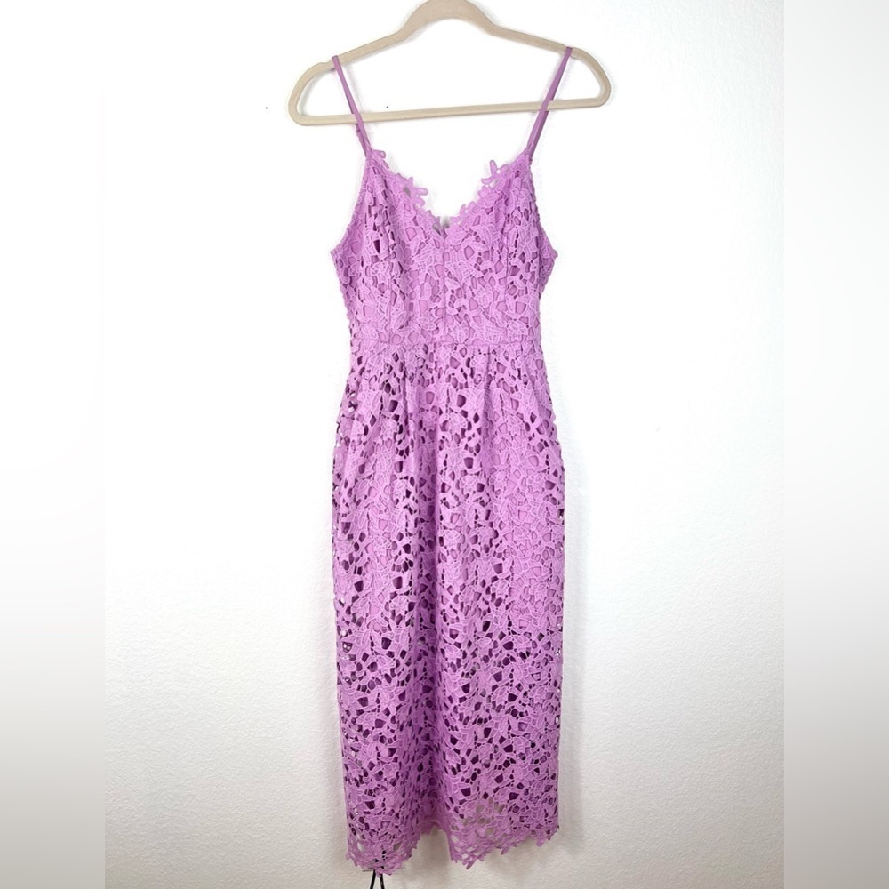 Astr Lavender Lace Midi Dress